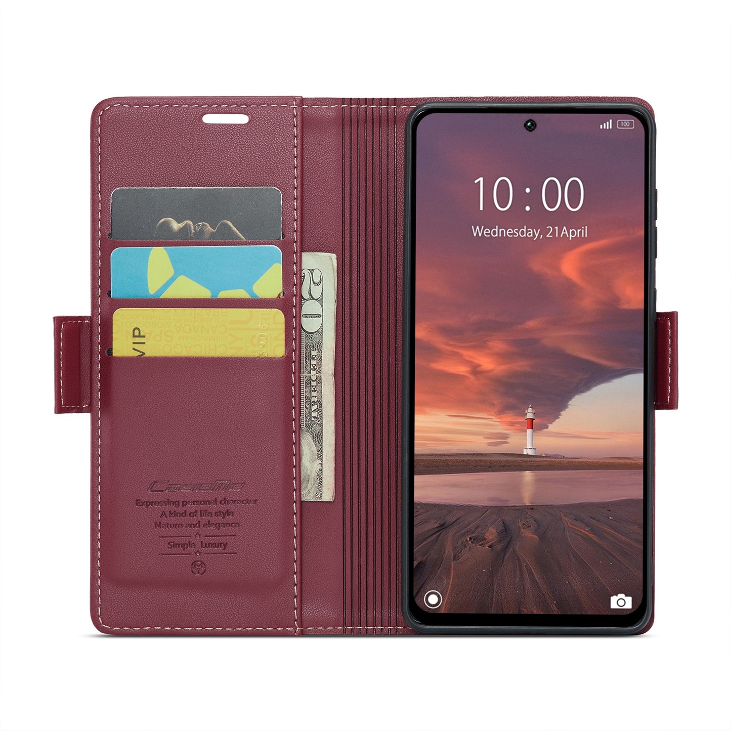 Redmi 13 Leather Wallet Case - RFID Blocking, Stand Function, Card Slots