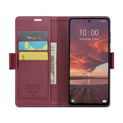 Redmi 13 Leather Wallet Case - RFID Blocking, Stand Function, Card Slots