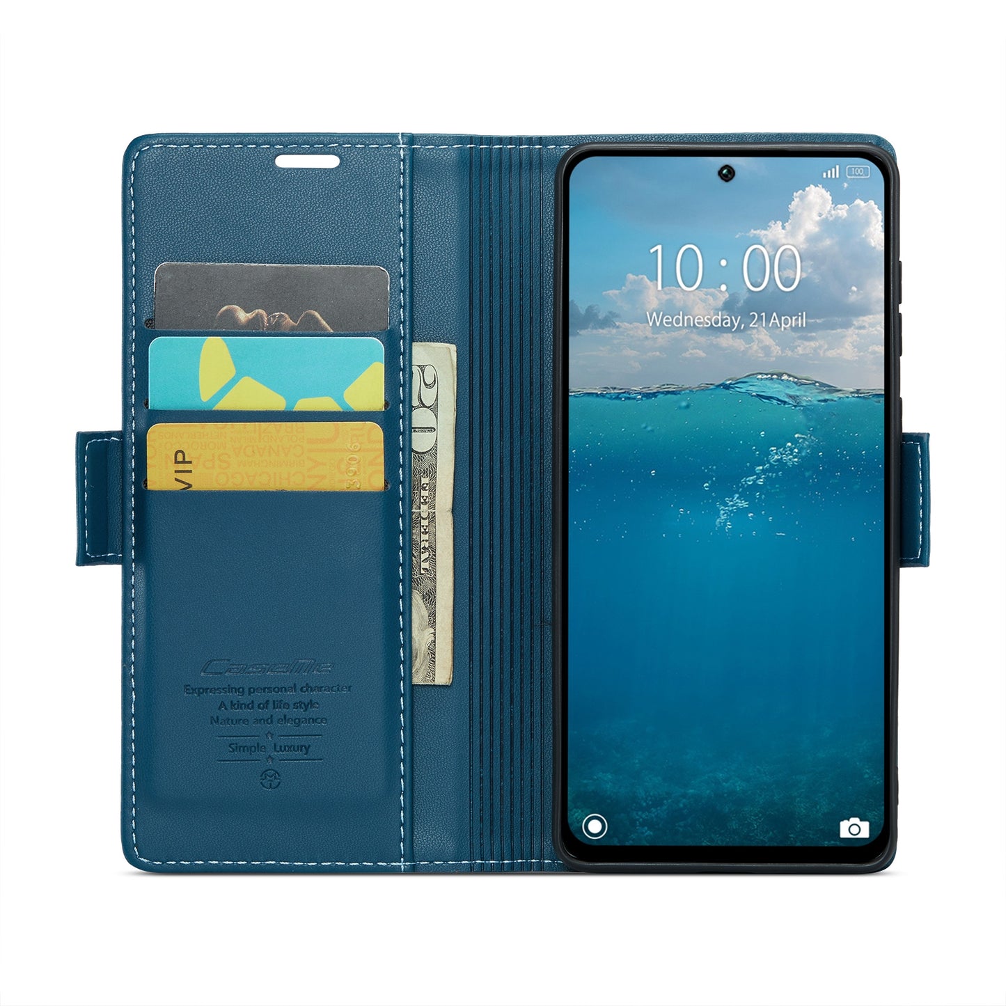 Redmi 13 Leather Wallet Case - RFID Blocking, Stand Function, Card Slots
