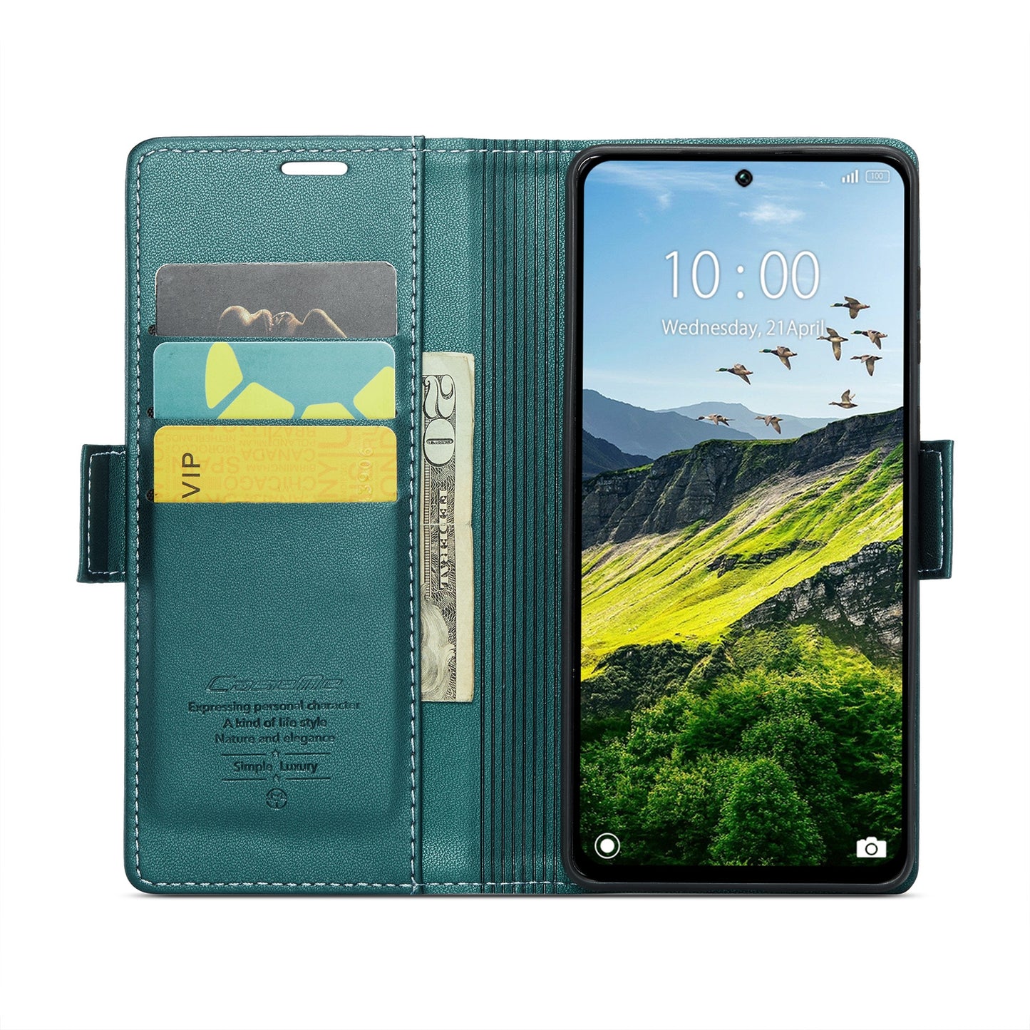 Redmi 13 Leather Wallet Case - RFID Blocking, Stand Function, Card Slots