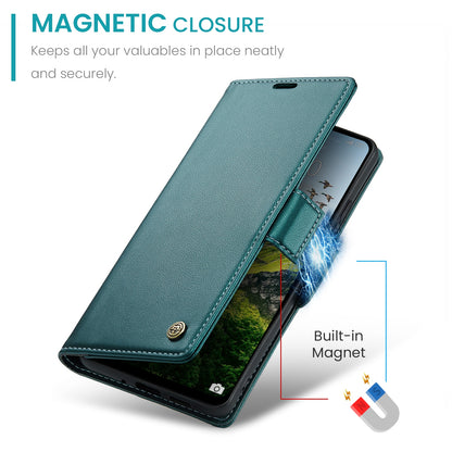 Redmi 13 Leather Wallet Case - RFID Blocking, Stand Function, Card Slots