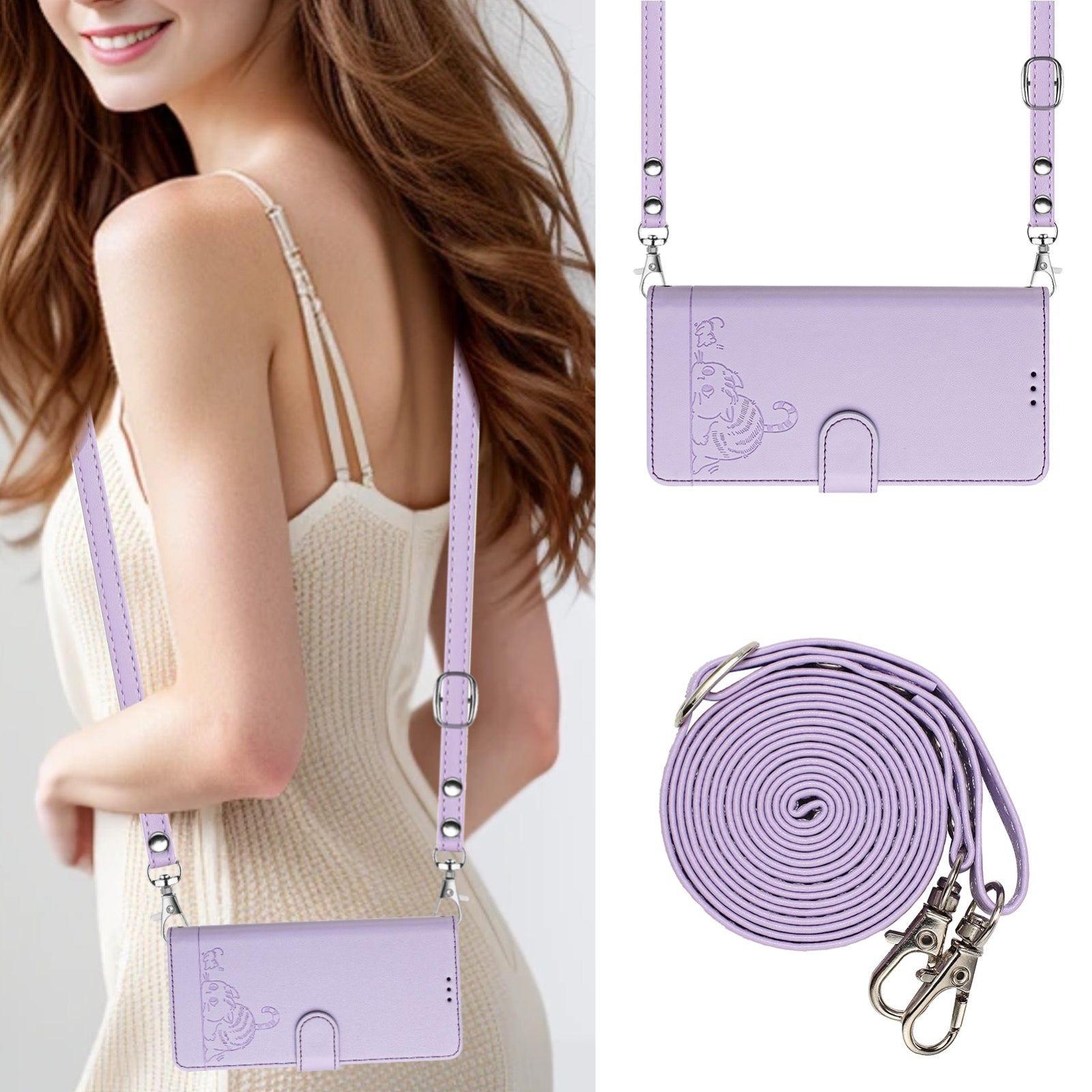 Xiaomi 14T Pro Cat and Mouse Embossed PU Leather RFID Case with Wallet Slots, Anti-Fall Protection, Kickstand, and Lanyard-buycases.co.uk